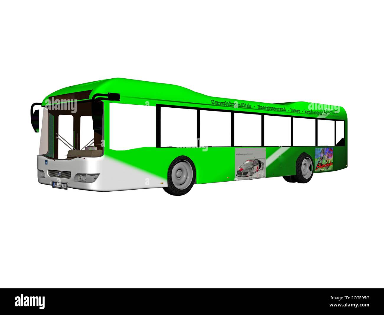 Autobus verde Foto Stock