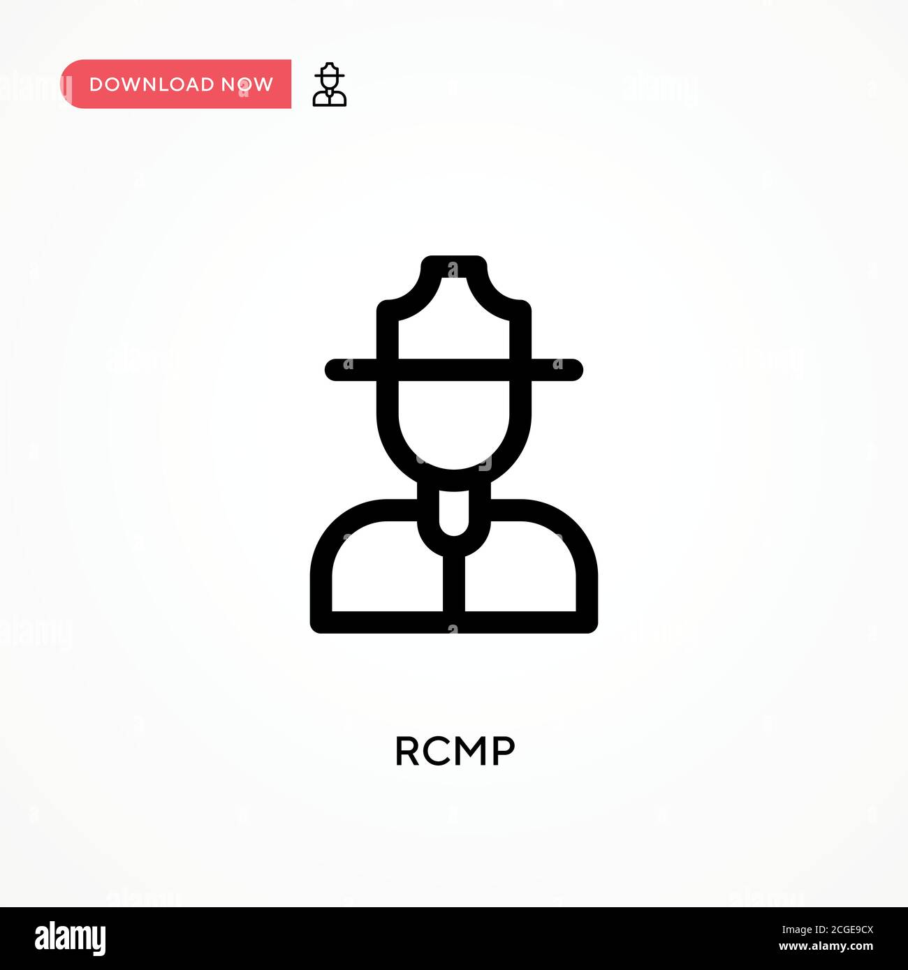 Icona vettore semplice RCMP. Illustrazione vettoriale semplice e moderna per siti Web o applicazioni mobili Illustrazione Vettoriale
