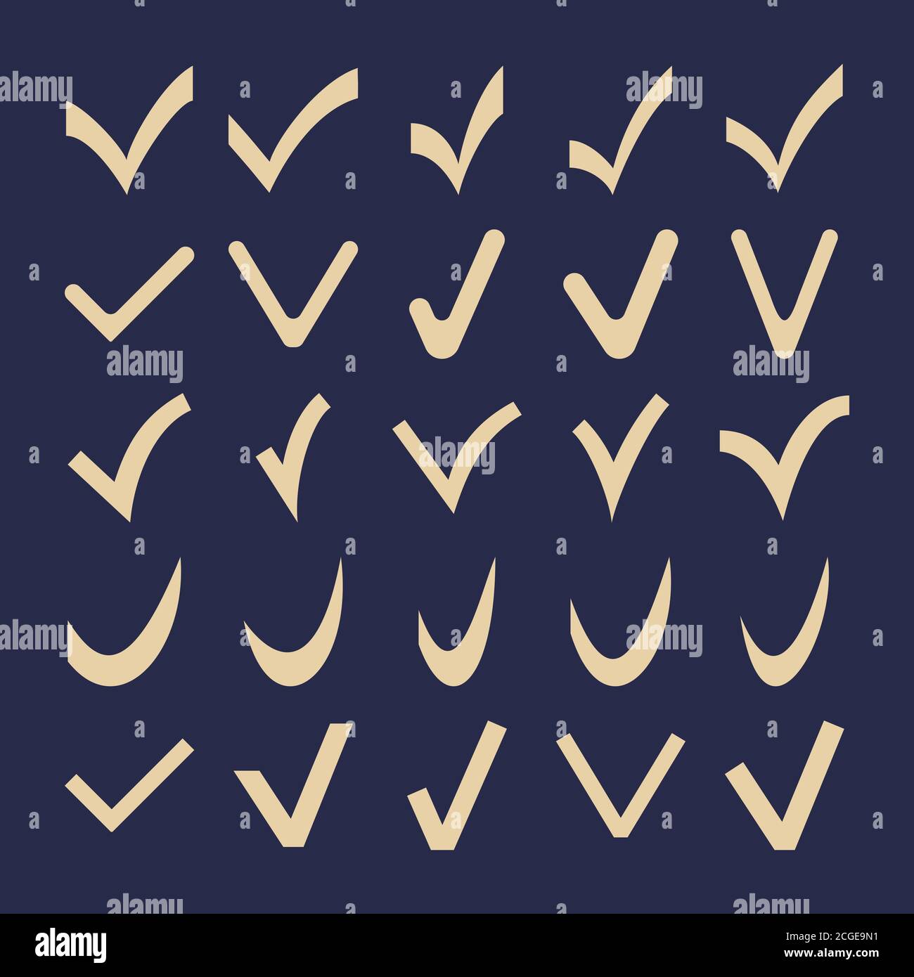 Set di contrassegni di controllo vettoriali Illustrazione Vettoriale