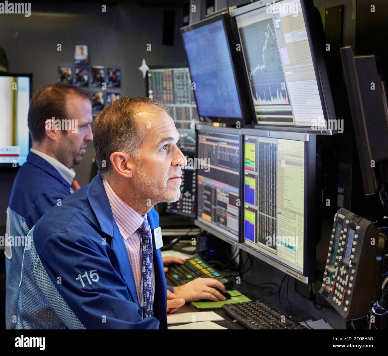 The floor of the New York Stock Exchange, New York, USA – NYSE. Fotografato da John Muggenborg. http://www.johnmuggenborg.com Foto Stock