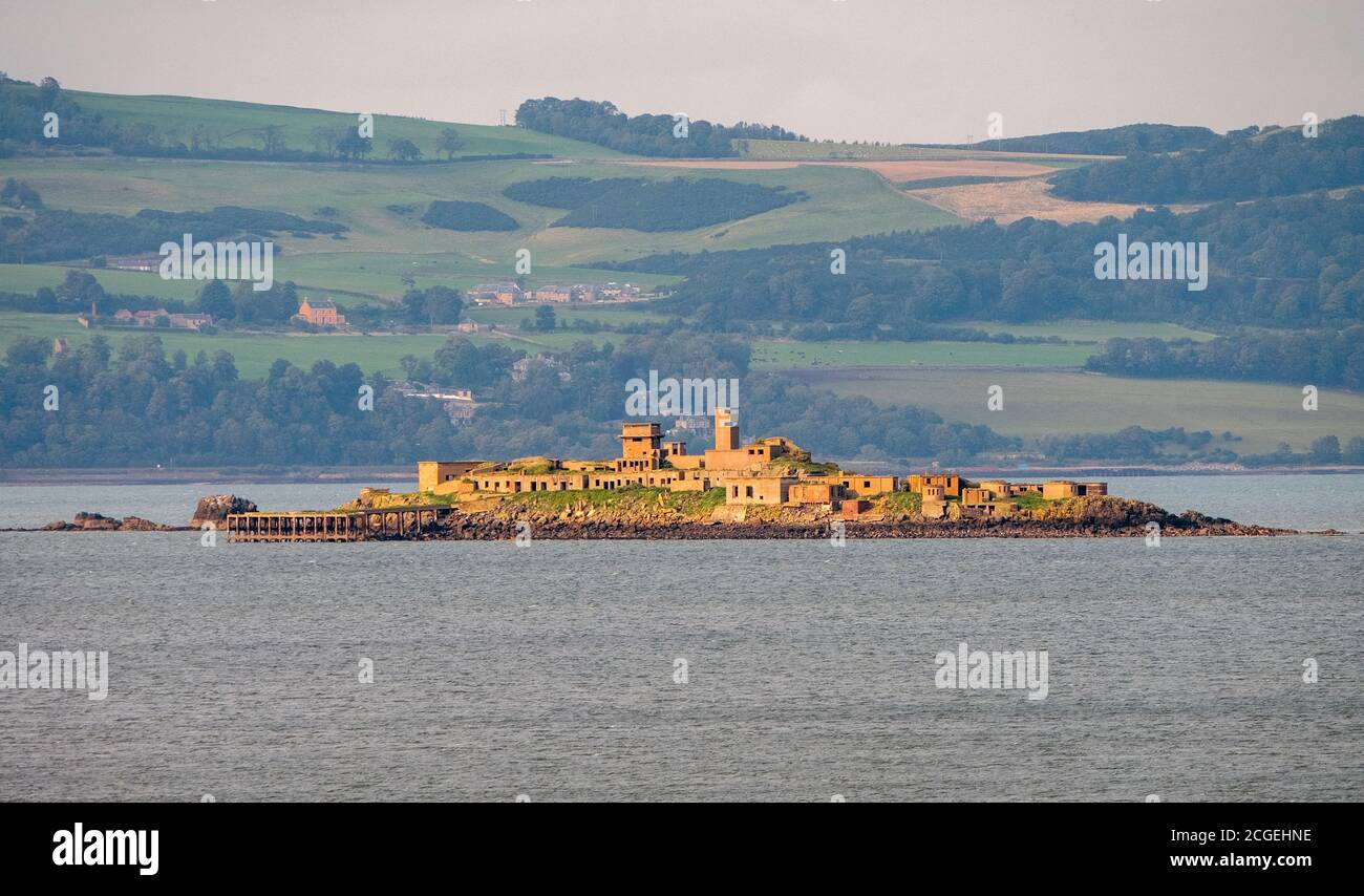 Isola di Inchmickery nel Firth of Forth, Scozia Foto Stock