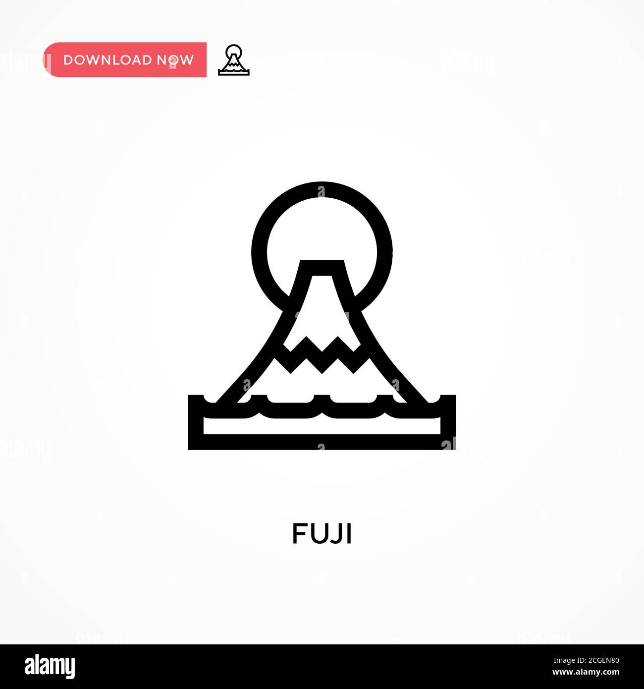 Icona vettore semplice Fuji. Illustrazione vettoriale semplice e moderna per siti Web o applicazioni mobili Illustrazione Vettoriale