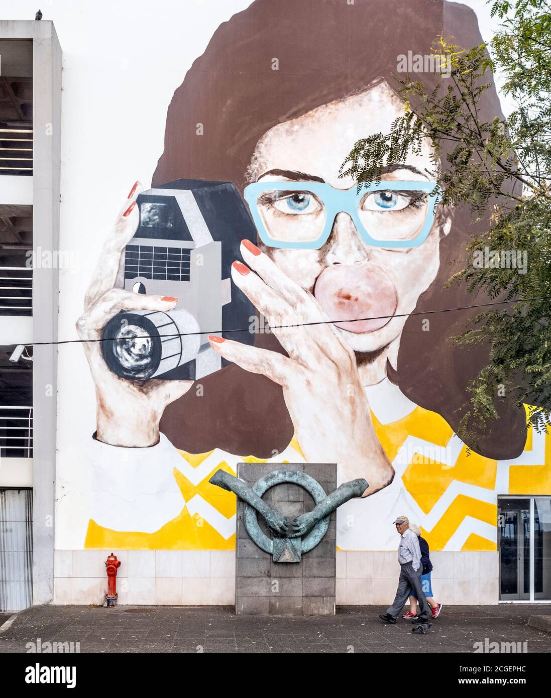 Arte di strada a Funchal, Madeira. Foto Stock