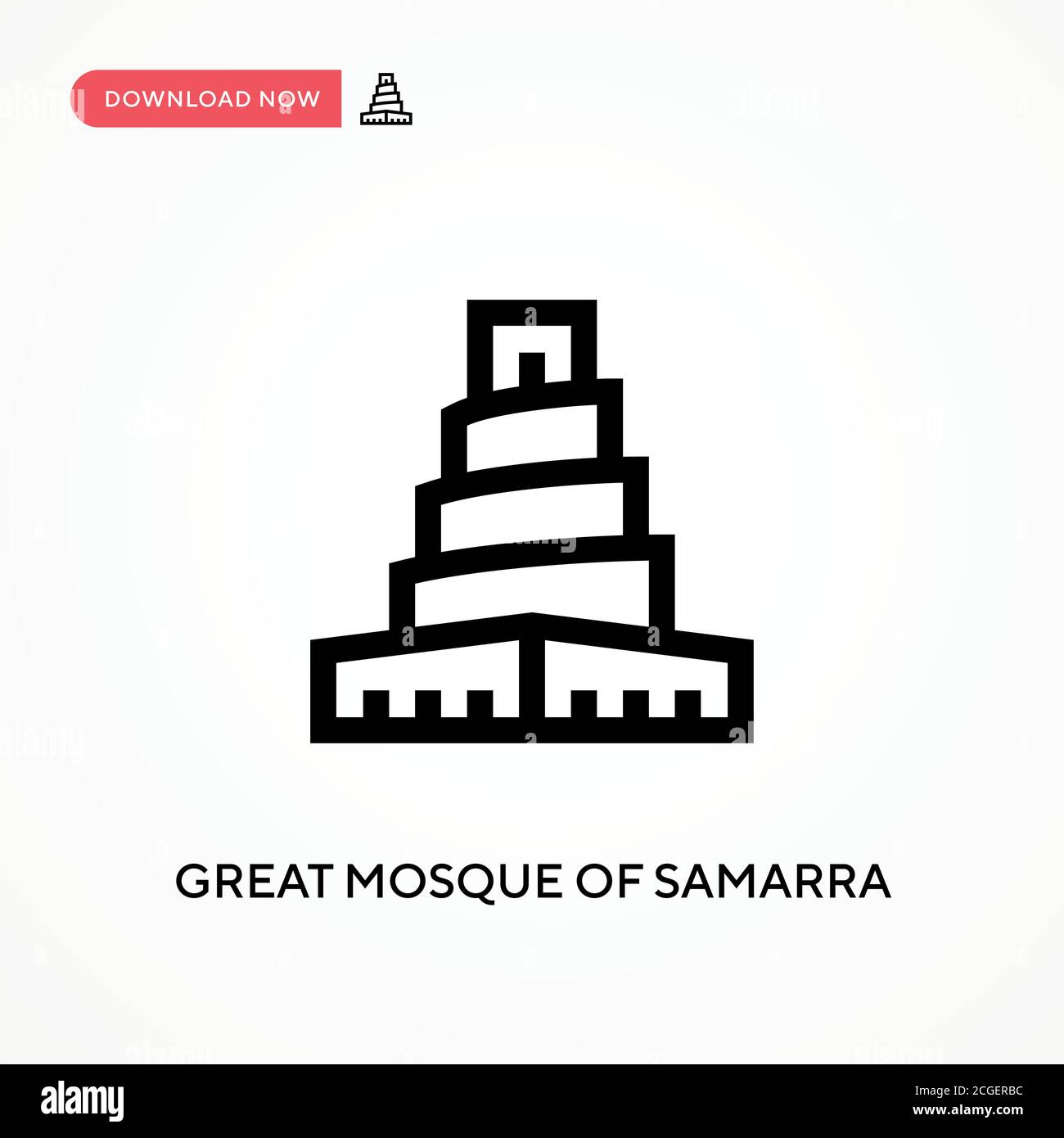 Grande moschea di samarra semplice vettore icona. Illustrazione vettoriale semplice e moderna per siti Web o applicazioni mobili Illustrazione Vettoriale