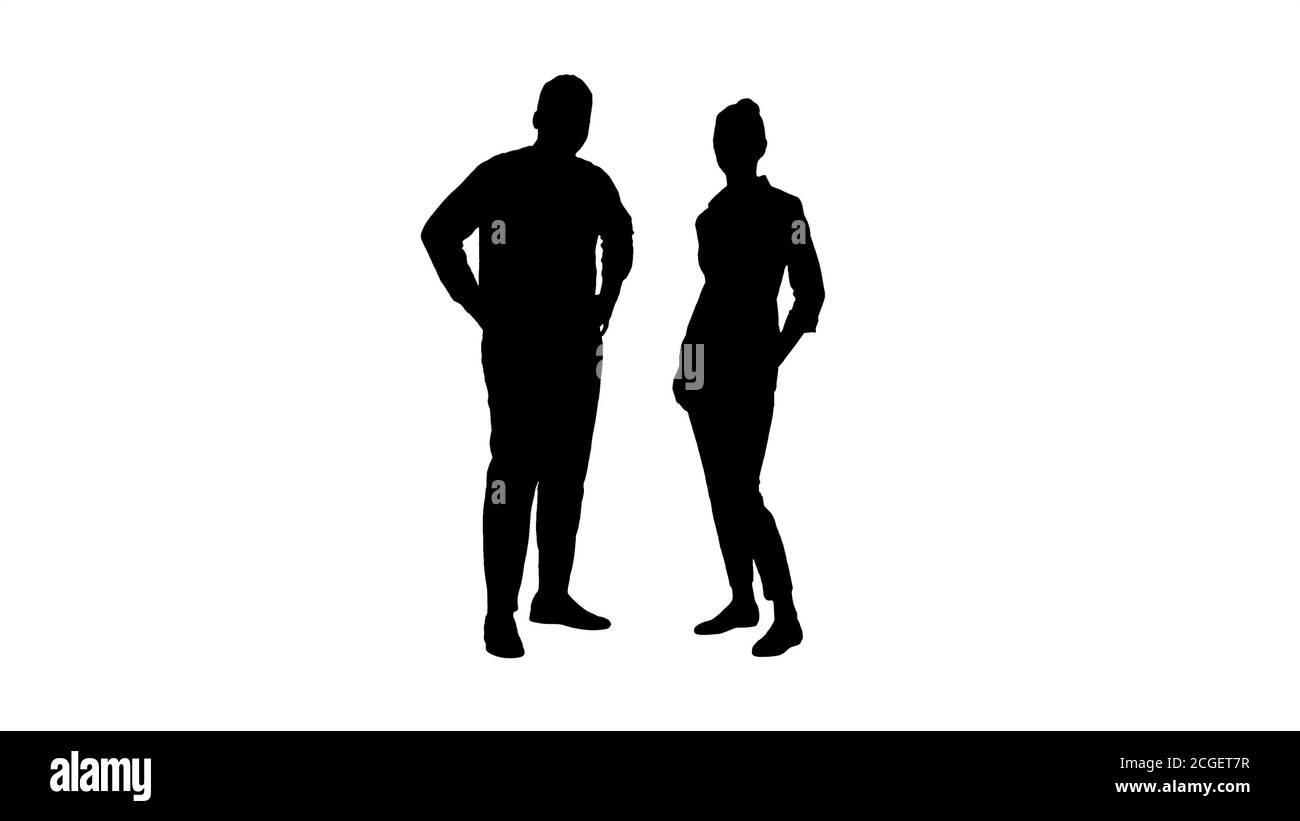 Silhouette uomini d'affari di successo, squadra di affari in posa. Foto Stock