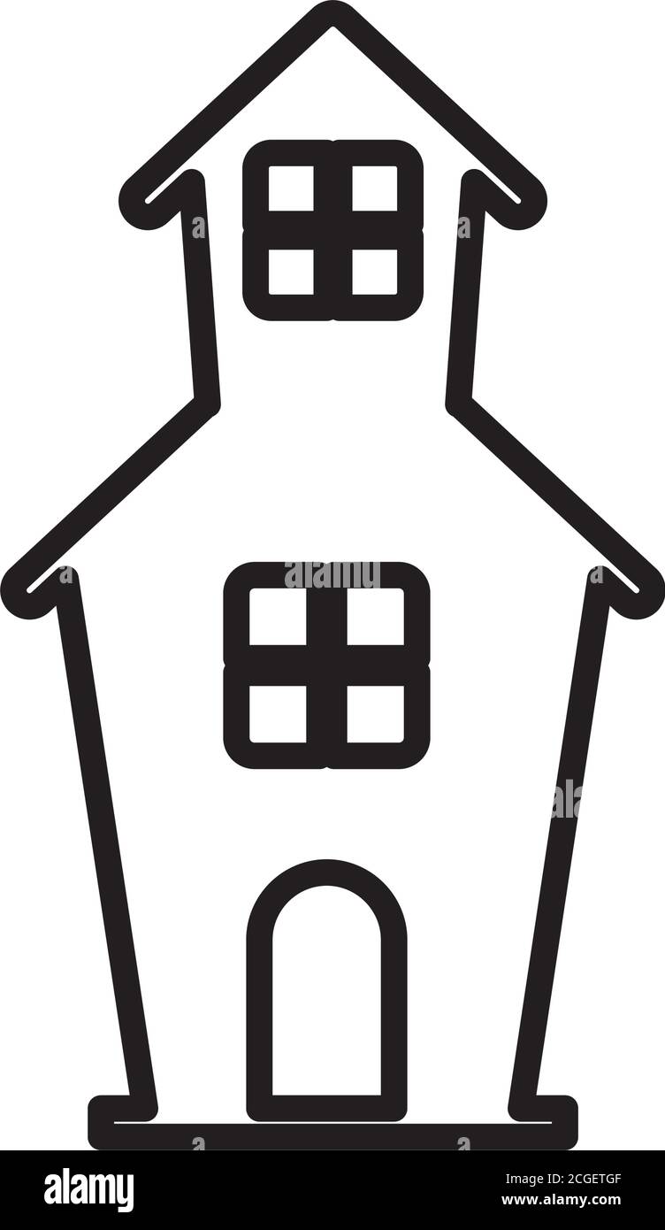 Casa hunted silhouette design, casa immobiliare edificio residenziale architettura proprietà e città tema illustrazione vettoriale Illustrazione Vettoriale