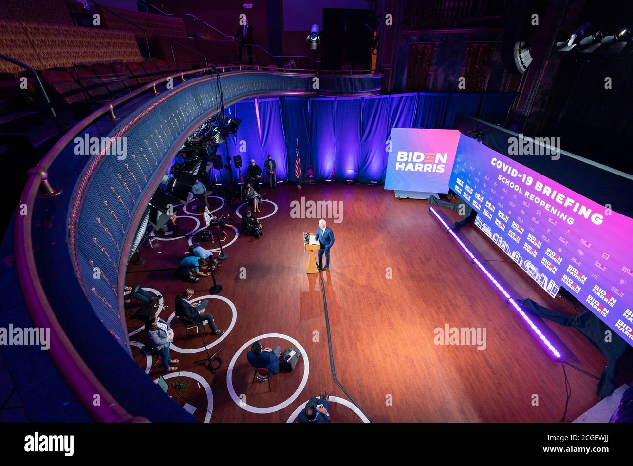 WILMINGTON, PA, USA - 02 settembre 2020 - il candidato presidenziale democratico americano Joe Biden ad una conferenza stampa sul tema 'riguardo alla riapertura della scuola sicura' in Foto Stock