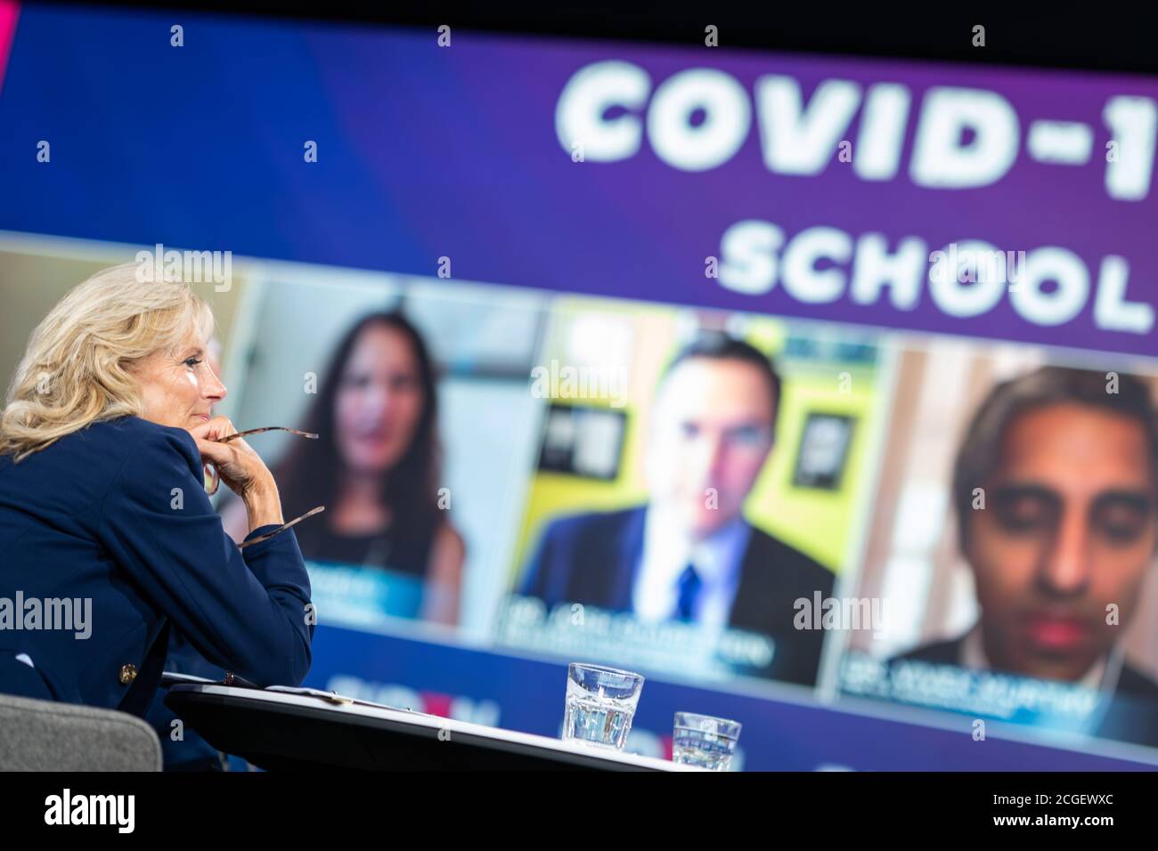 WILMINGTON, PA, USA - 02 settembre 2020 - ex seconda Lady Jill Biden con suo marito - il candidato presidenziale democratico americano Joe Biden ad una prefinale Foto Stock