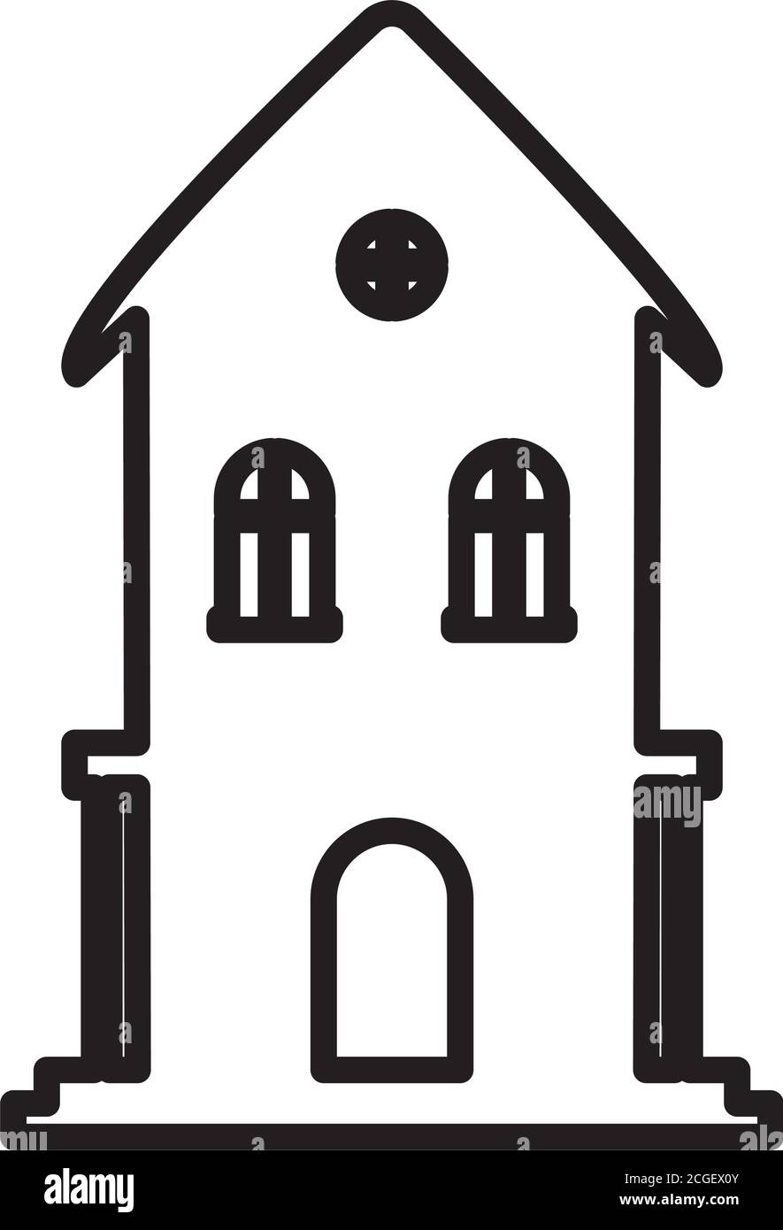 Casa hunted silhouette design, casa immobiliare edificio residenziale architettura proprietà e città tema illustrazione vettoriale Illustrazione Vettoriale