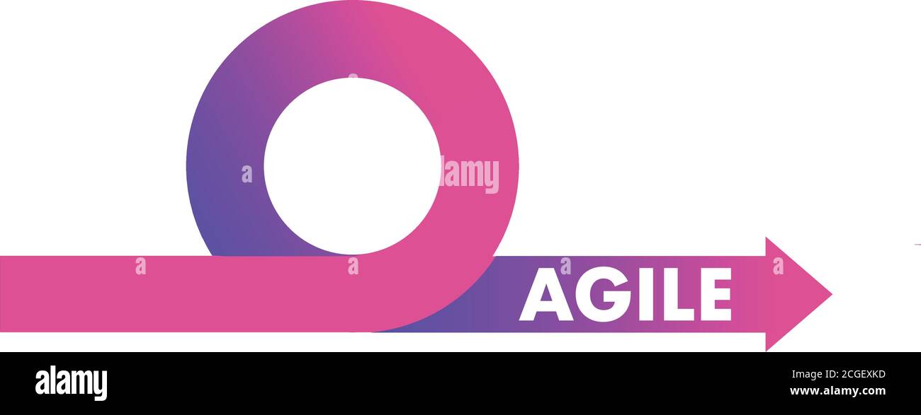 Illustrazione vettoriale delle icone della metodologia di sviluppo agile. Vettore icona ciclo di vita Agile Illustrazione Vettoriale