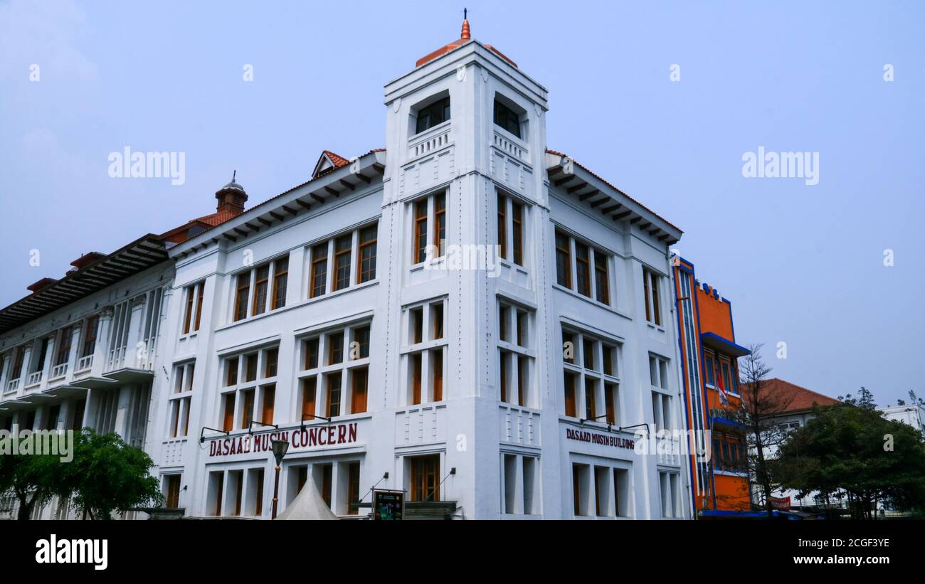 Giacarta, Indonesia - 1 settembre 2019: Edificio Dasaad Musin a Kota Tua (Città Vecchia). Edificio storico costruito alla fine del XIX secolo. Foto Stock