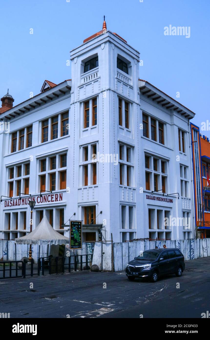 Giacarta, Indonesia - 1 settembre 2019: Edificio Dasaad Musin a Kota Tua (Città Vecchia). Edificio storico costruito alla fine del XIX secolo. Foto Stock