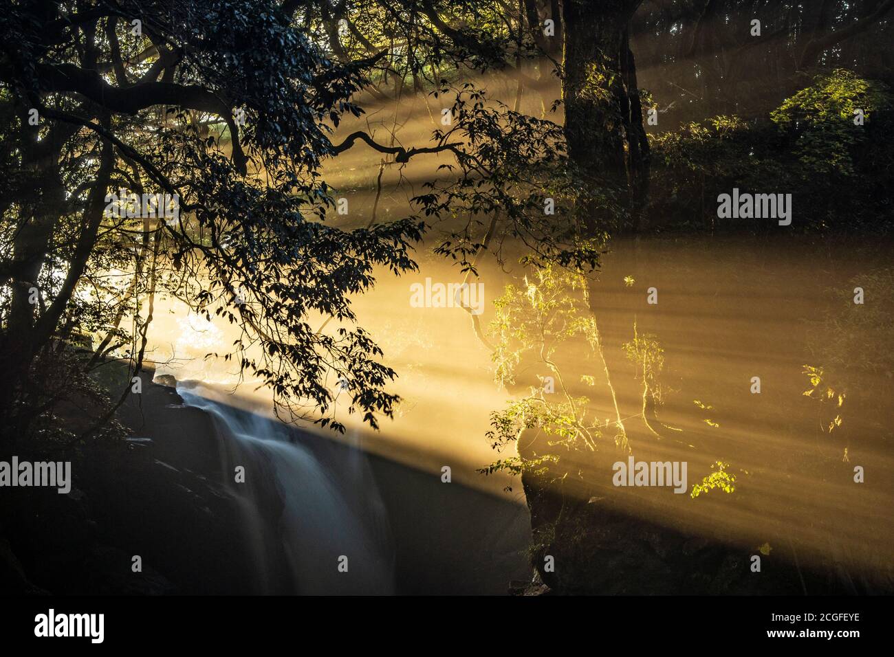 Shaft of Light, cascate di Meoto Foto Stock