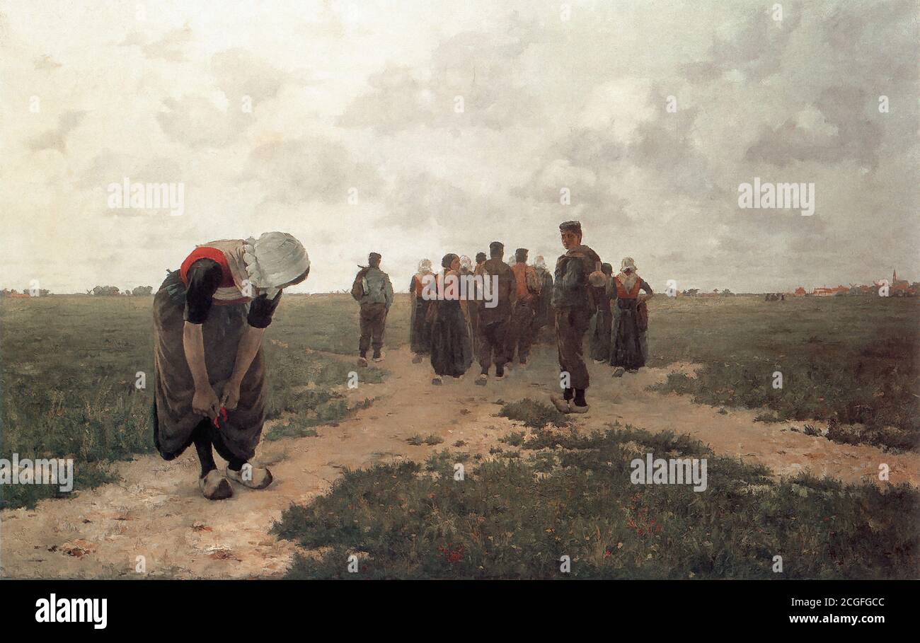 Macewen Walter - ritorno dal lavoro - British School - 19 ° secolo Foto Stock