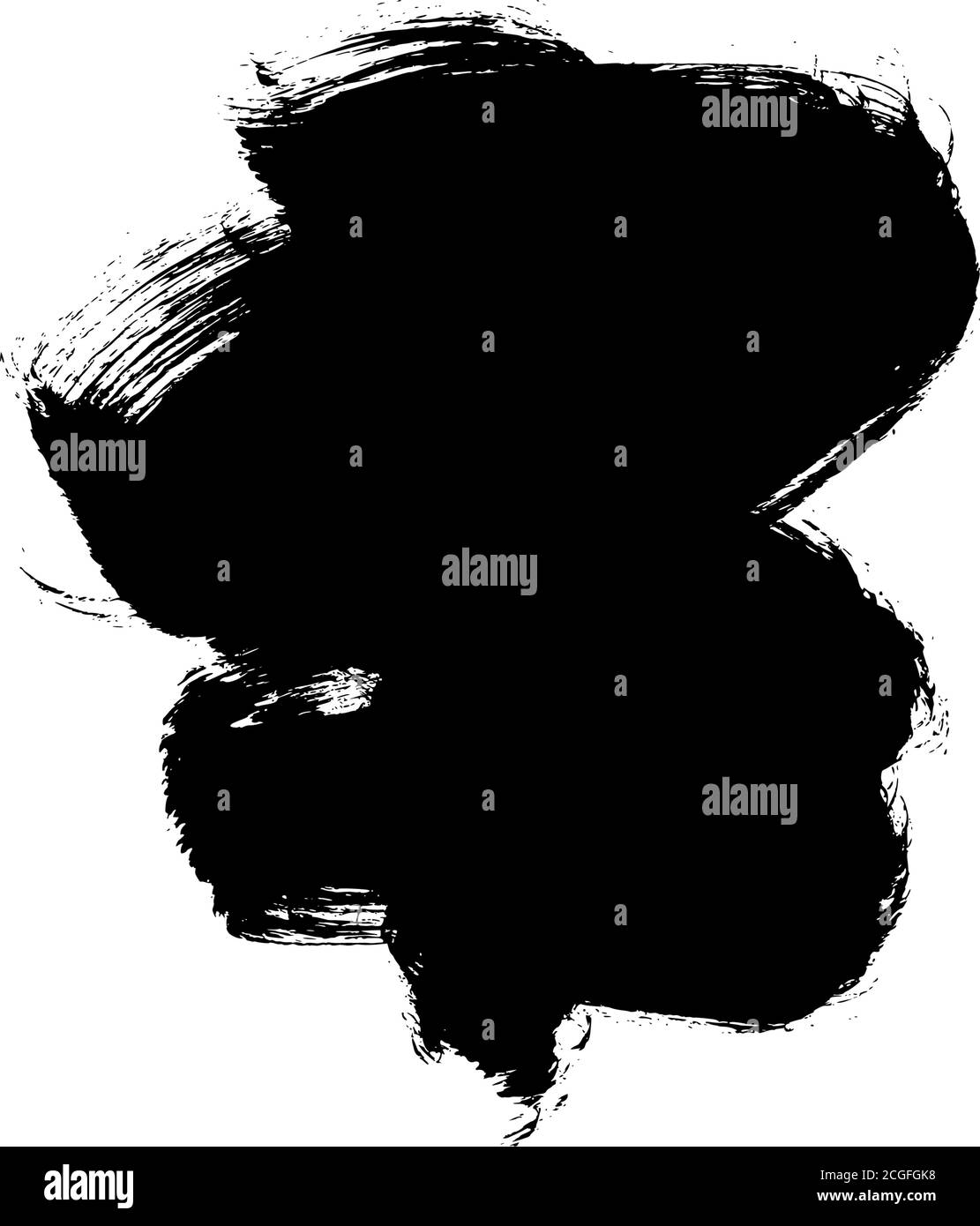 Vernice nera vettoriale, tratto o forma del pennello dell'inchiostro. Illustrazione Vettoriale