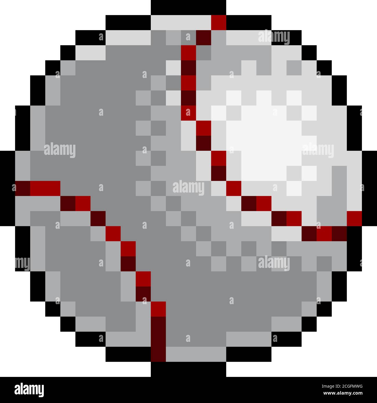 Baseball Ball pixel Art otto bit Sport Game icona Illustrazione Vettoriale