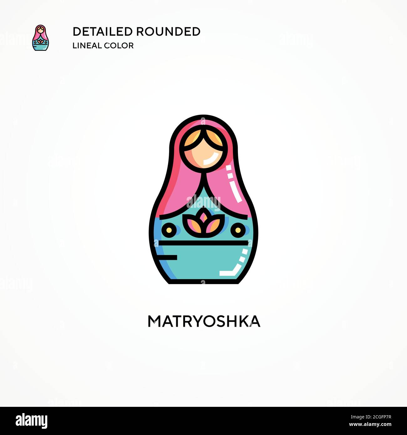 Icona del vettore Matryoshka. Concetti moderni di illustrazione vettoriale. Facile da modificare e personalizzare. Illustrazione Vettoriale