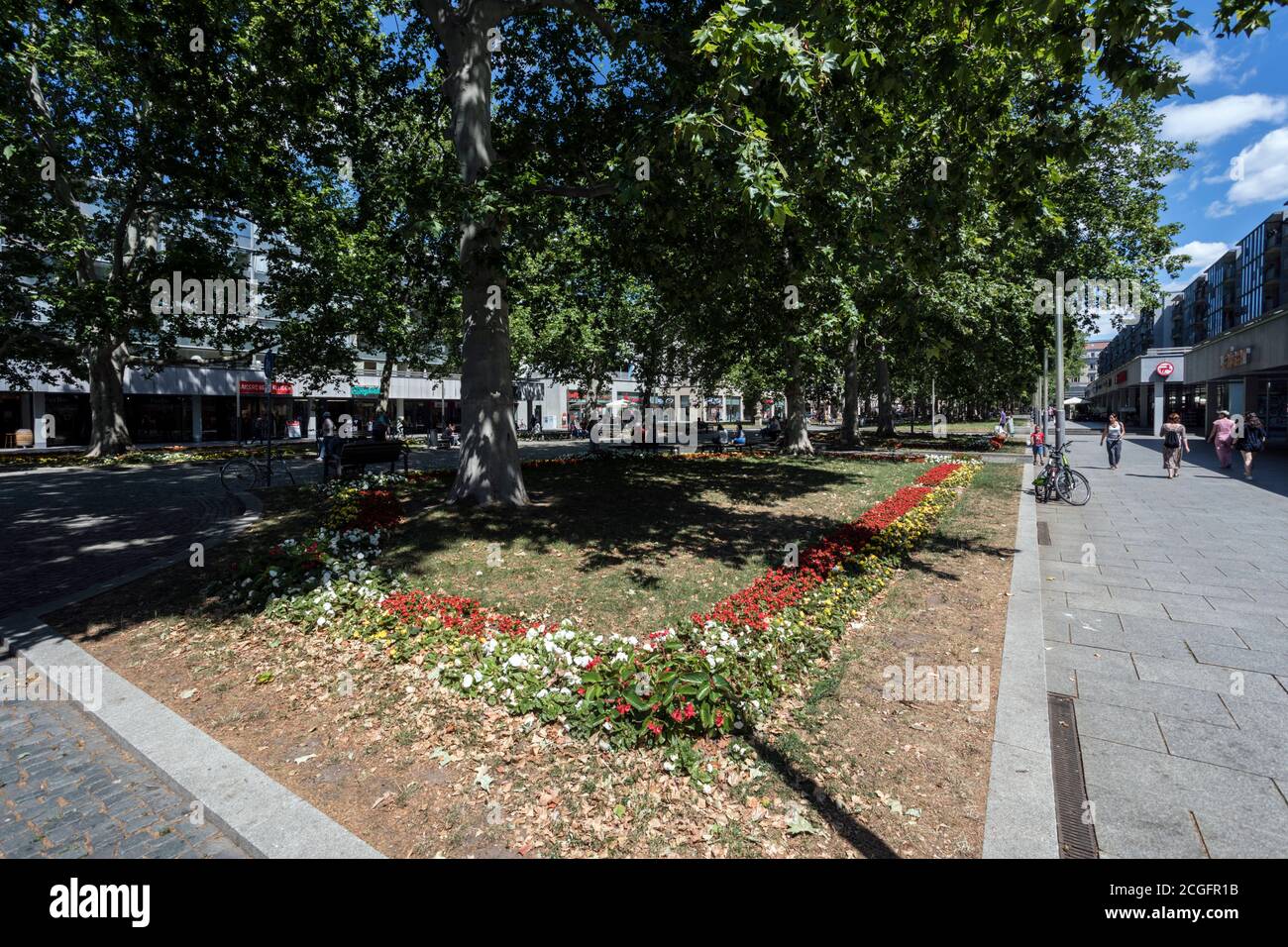 Boulevard Hauptstrasse a Dresda Foto Stock