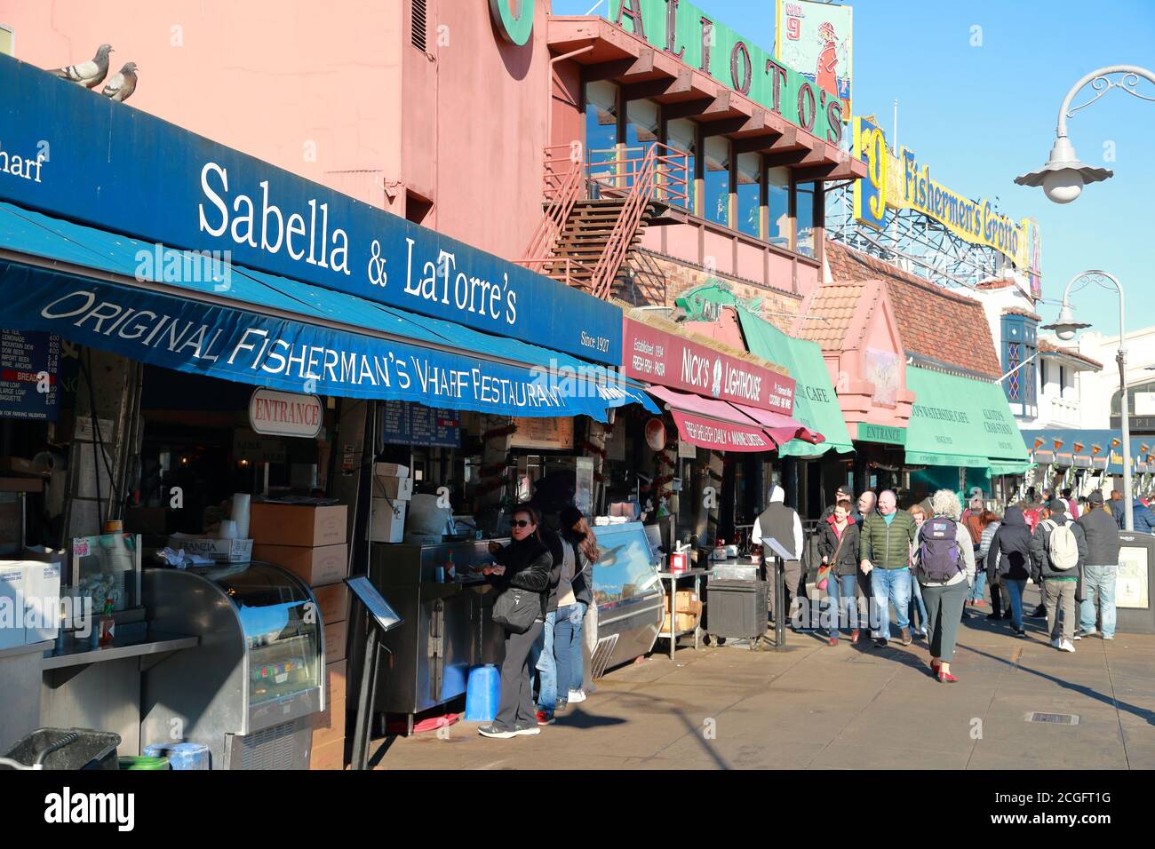 Ristoranti a Taylor Street a San Francisco, California, Stati Uniti Foto Stock