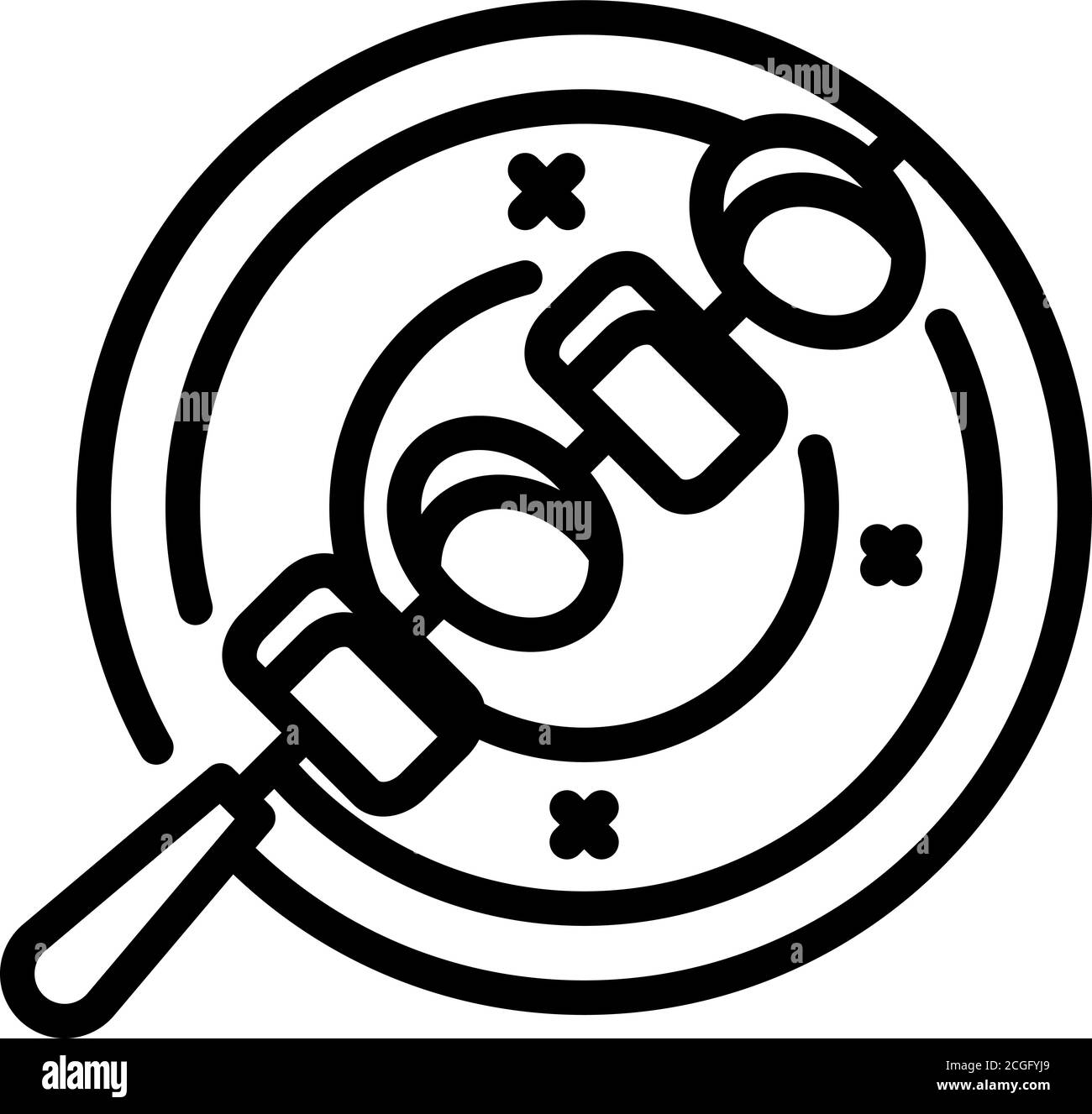 Icona bbq greca, stile contorno Illustrazione Vettoriale