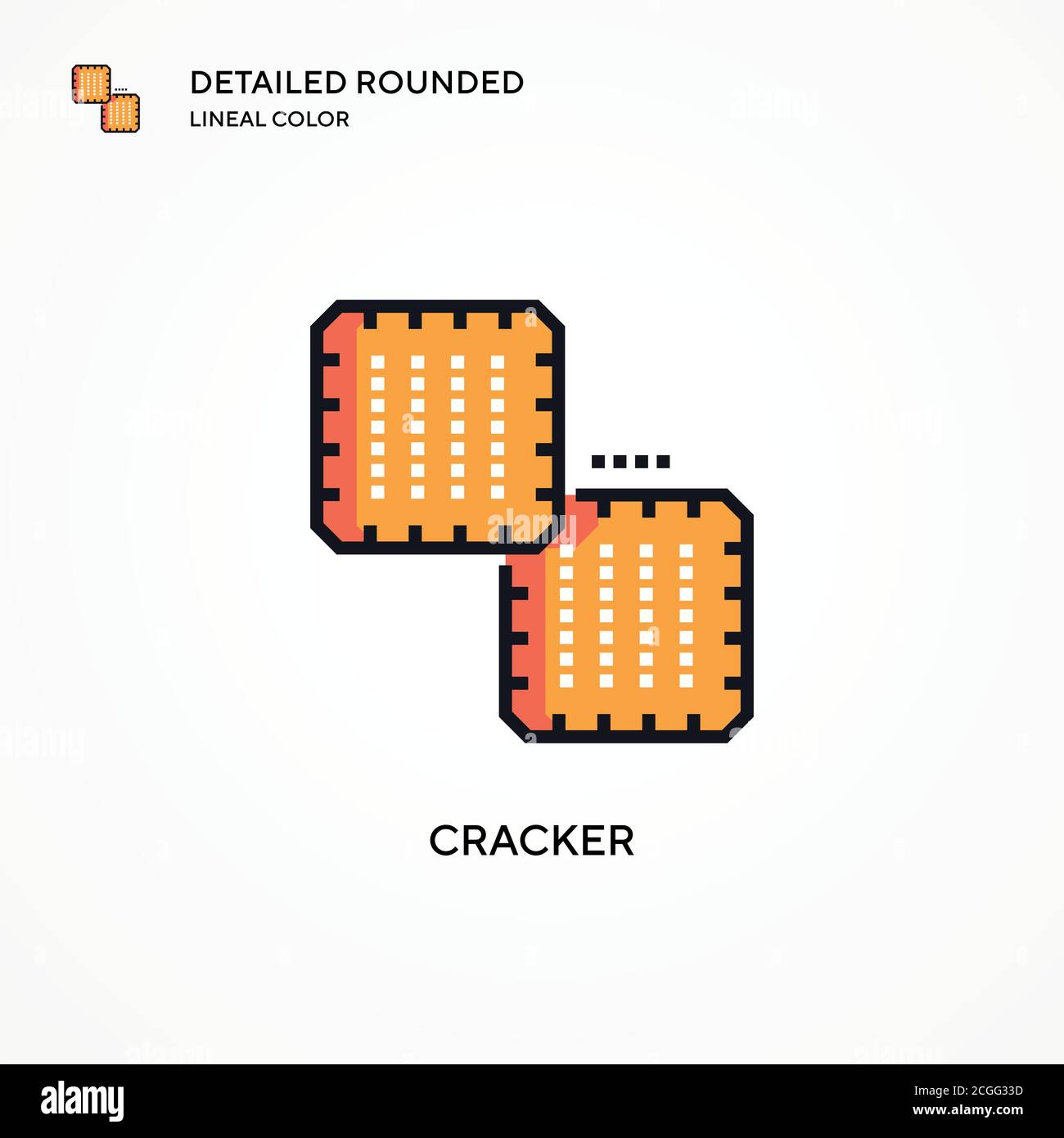 Icona vettore Cracker. Concetti moderni di illustrazione vettoriale. Facile da modificare e personalizzare. Illustrazione Vettoriale
