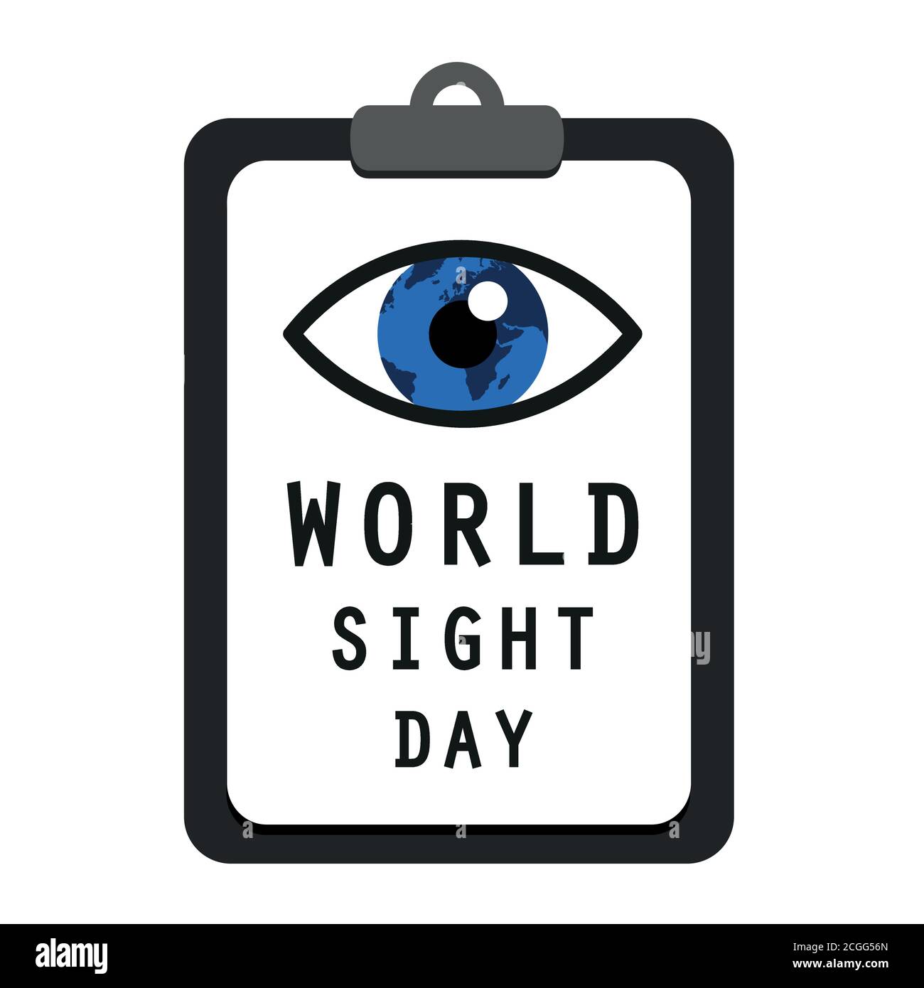 world sight day blue eye su una clipboard con visione Illustrazione del vettore di prova EPS10 Illustrazione Vettoriale