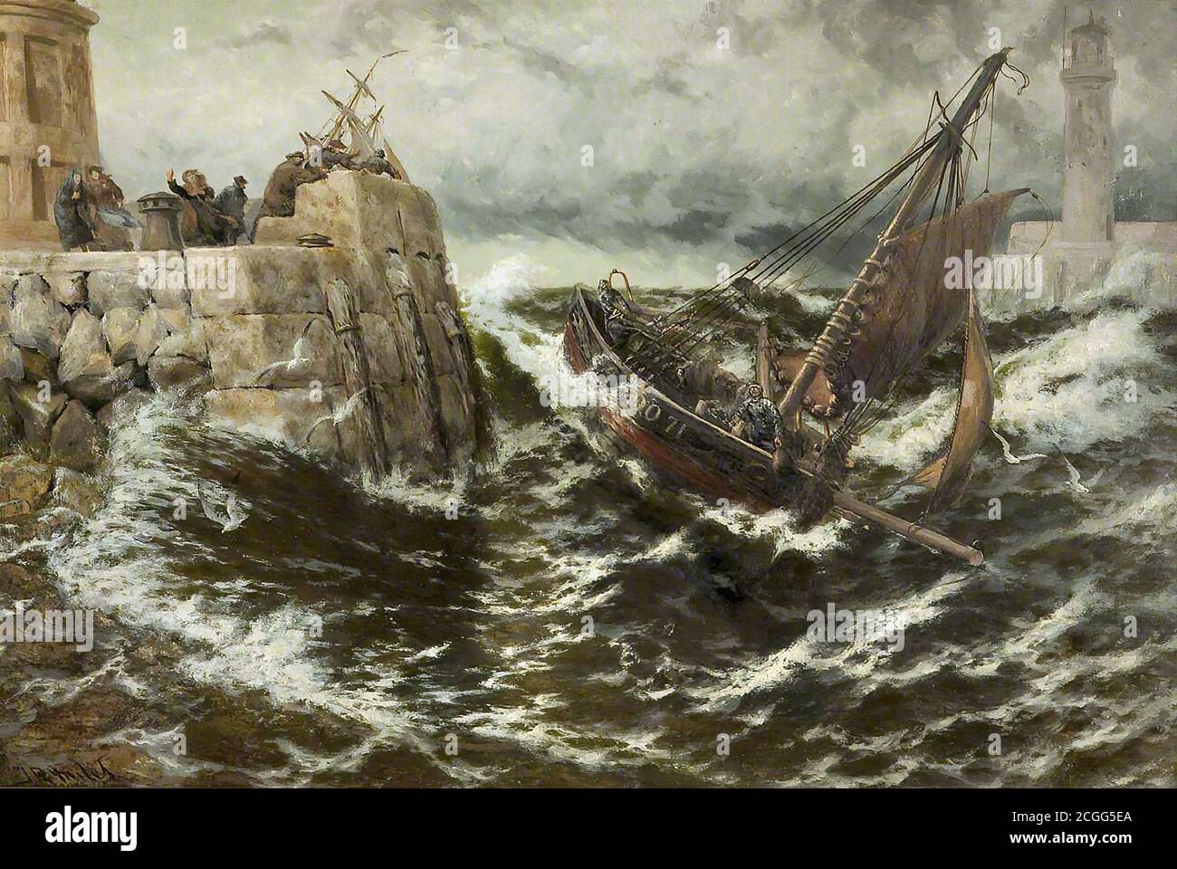 Miles Thomas Rose - Safe Thro' The Storm - British Scuola - 19 ° secolo Foto Stock