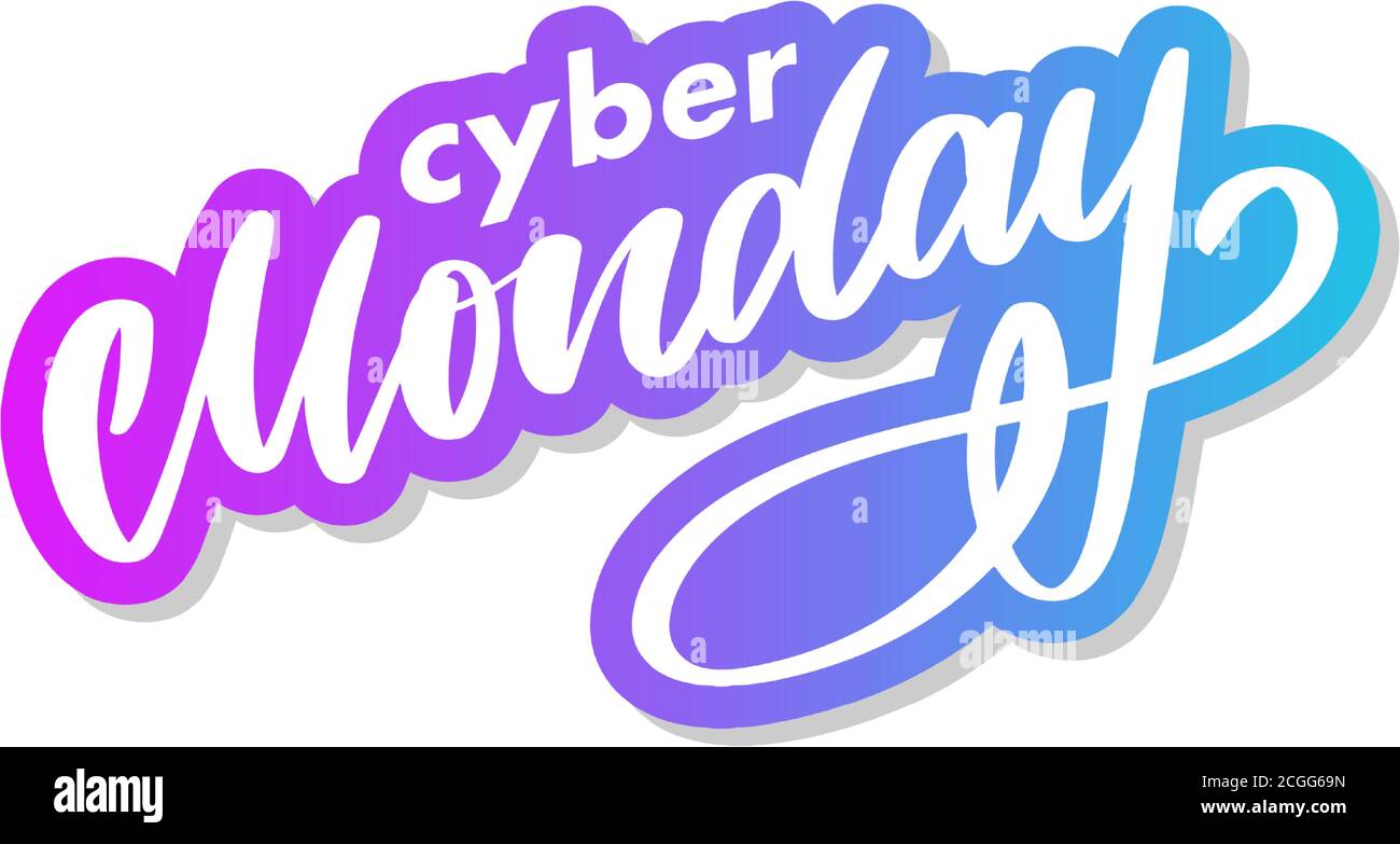 Lettera del Cyber monday. Vettore banner vendita Cyber monday. Design del banner Cyber monday. Background tecnologico. Pubblicità per eventi di concetto. Shopping natalizio. Illustrazione Vettoriale