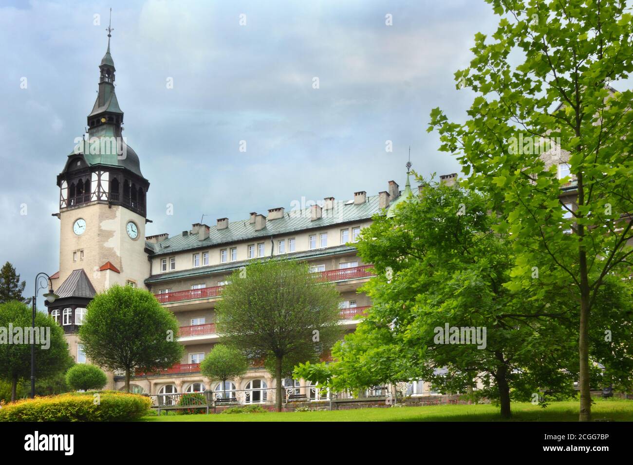 Vecchia casa termale a Swieradow Zdroj in Polonia Foto Stock