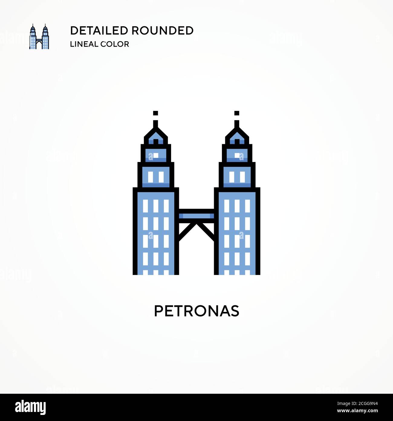Icona vettore Petronas. Concetti moderni di illustrazione vettoriale. Facile da modificare e personalizzare. Illustrazione Vettoriale