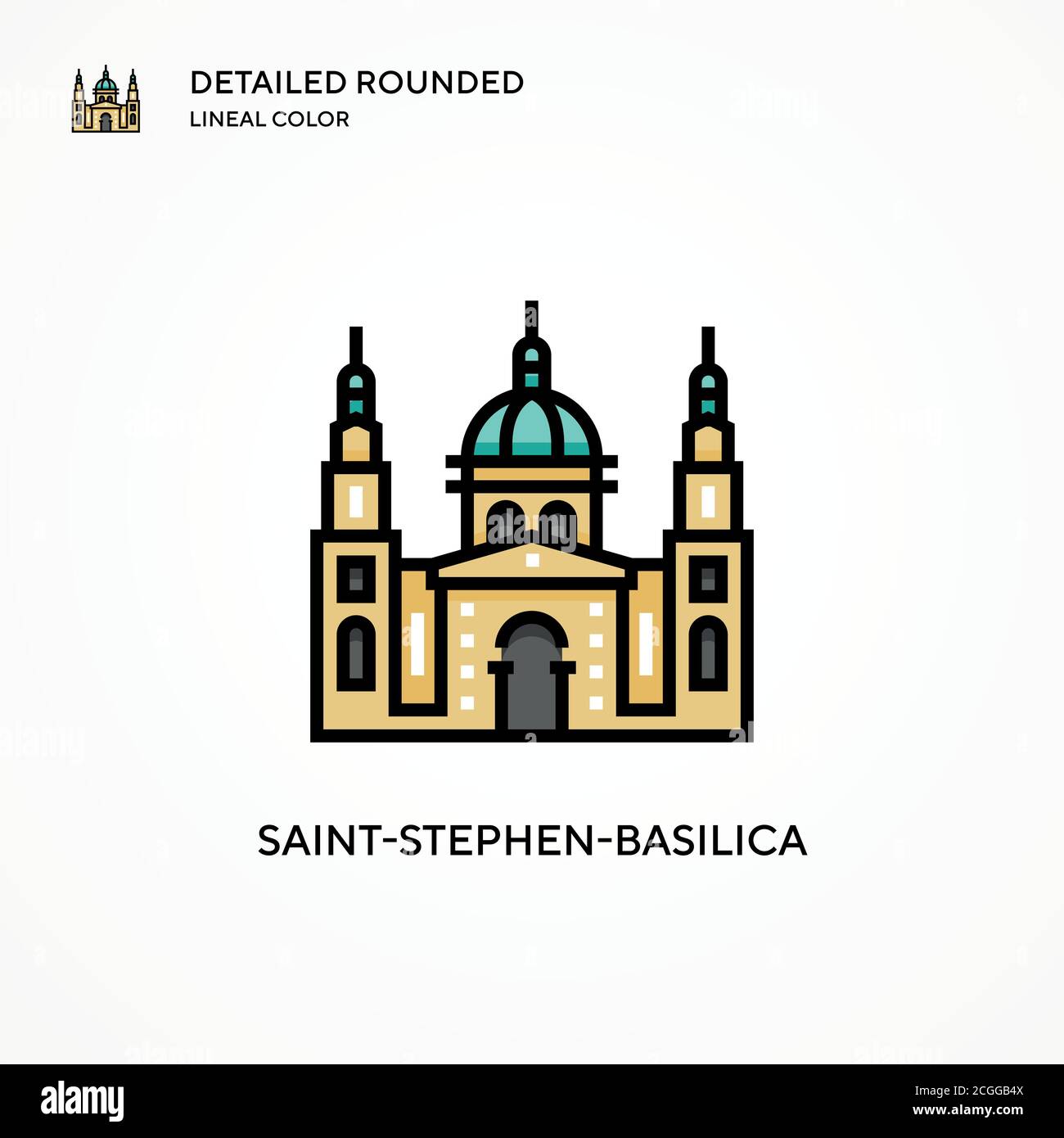 Icona del vettore Basilica di Santo stefano. Concetti moderni di illustrazione vettoriale. Facile da modificare e personalizzare. Illustrazione Vettoriale