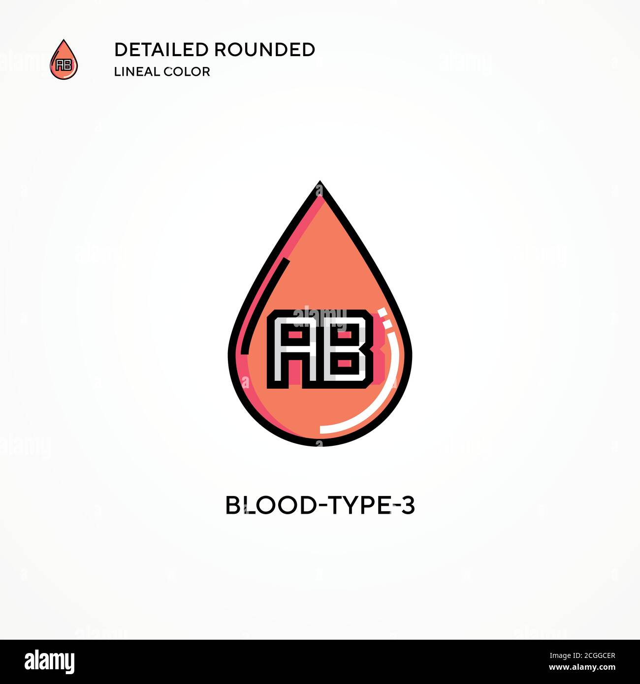 Icona del vettore di tipo 3 del sangue. Concetti moderni di illustrazione vettoriale. Facile da modificare e personalizzare. Illustrazione Vettoriale