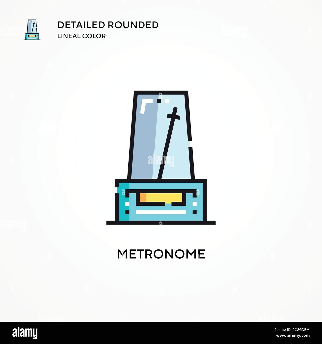 Icona del vettore metronomo. Concetti moderni di illustrazione vettoriale. Facile da modificare e personalizzare. Illustrazione Vettoriale