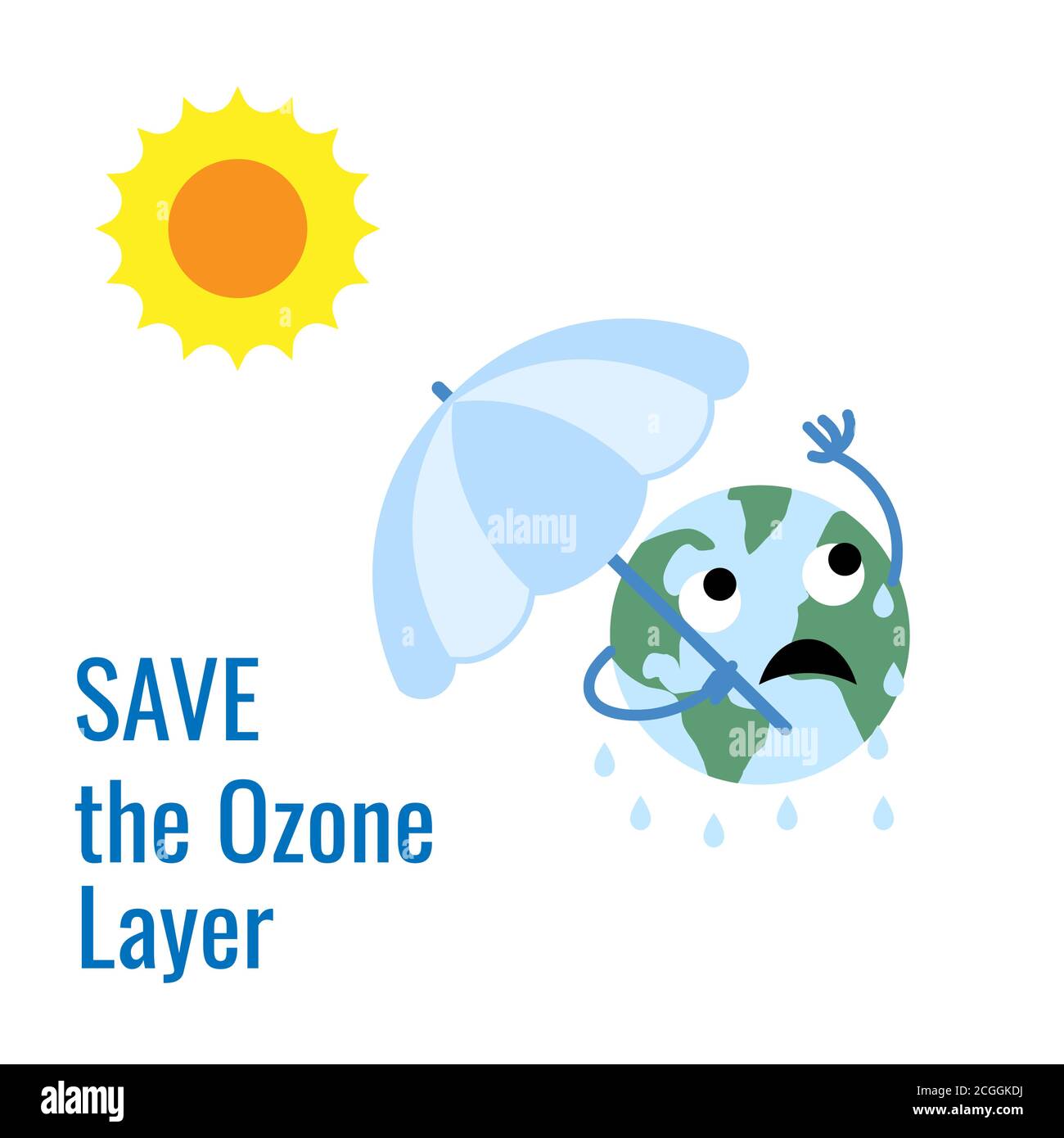 Design for International Day for the Preservation of the Ozone Layer . giornata mondiale dell'ozono. 16 settembre Illustrazione Vettoriale