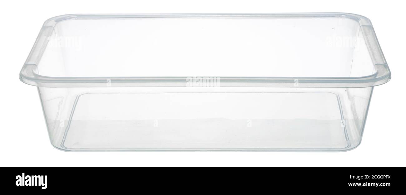 Vassoio trasparente in plastica trasparente isolato su bianco Foto stock -  Alamy