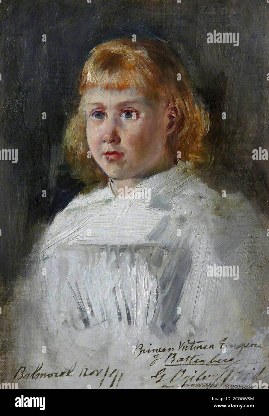 Reid George Ogilvy - Principessa Victoria Eugenie di Battenberg (schizzo) - British School - 19 ° secolo Foto Stock