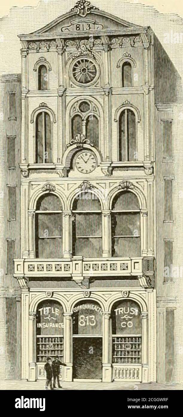 . Filadelfia e i Filadelfiani popolari. Ee in lunato o guardiano di miniirsestati, e allo stesso modo diventa sicurezza per l'attingina persica una capacità fiduciaria. Questa caratteristica dell'azienda Companys allevia coloro che hanno bisogno di sicurezza per tali scopi dall'annov-anza di fare domanda ai loro amici, e da un dovere coincidente di aiuto-li in casi simili. Tutti gli uomini di experieuce apprezzano il reliefafforded da questa occasione. La Società ha prosperato in misura tale che, in aggiunta ai dividendi annuali regolari del dieci per cento, ha accumulato un importo di 105,500 dollari. Gli ufficiali sono: Henry Foto Stock