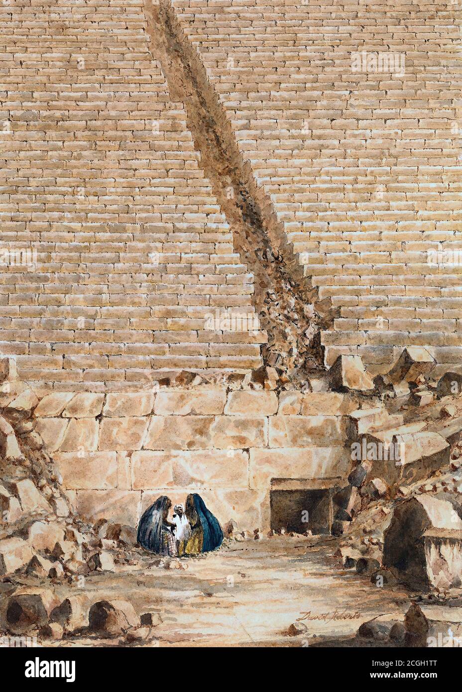 Roberts David - ingresso alla terza Piramide - Inglese Scuola - 19 ° secolo Foto Stock