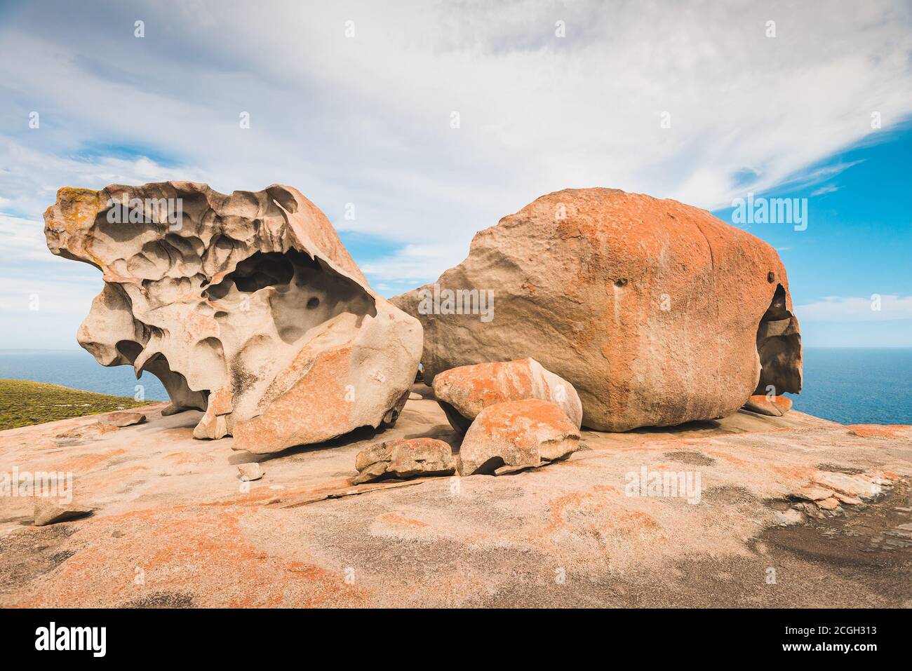 Iconiche Remarkable Rocks su Kangaroo Island, Australia Meridionale Foto Stock