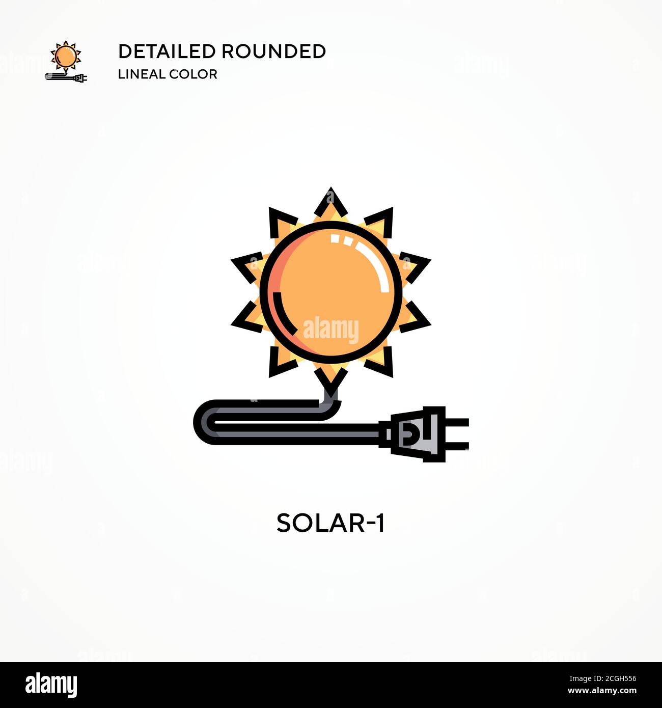 Icona vettore Solar-1. Concetti moderni di illustrazione vettoriale. Facile da modificare e personalizzare. Illustrazione Vettoriale