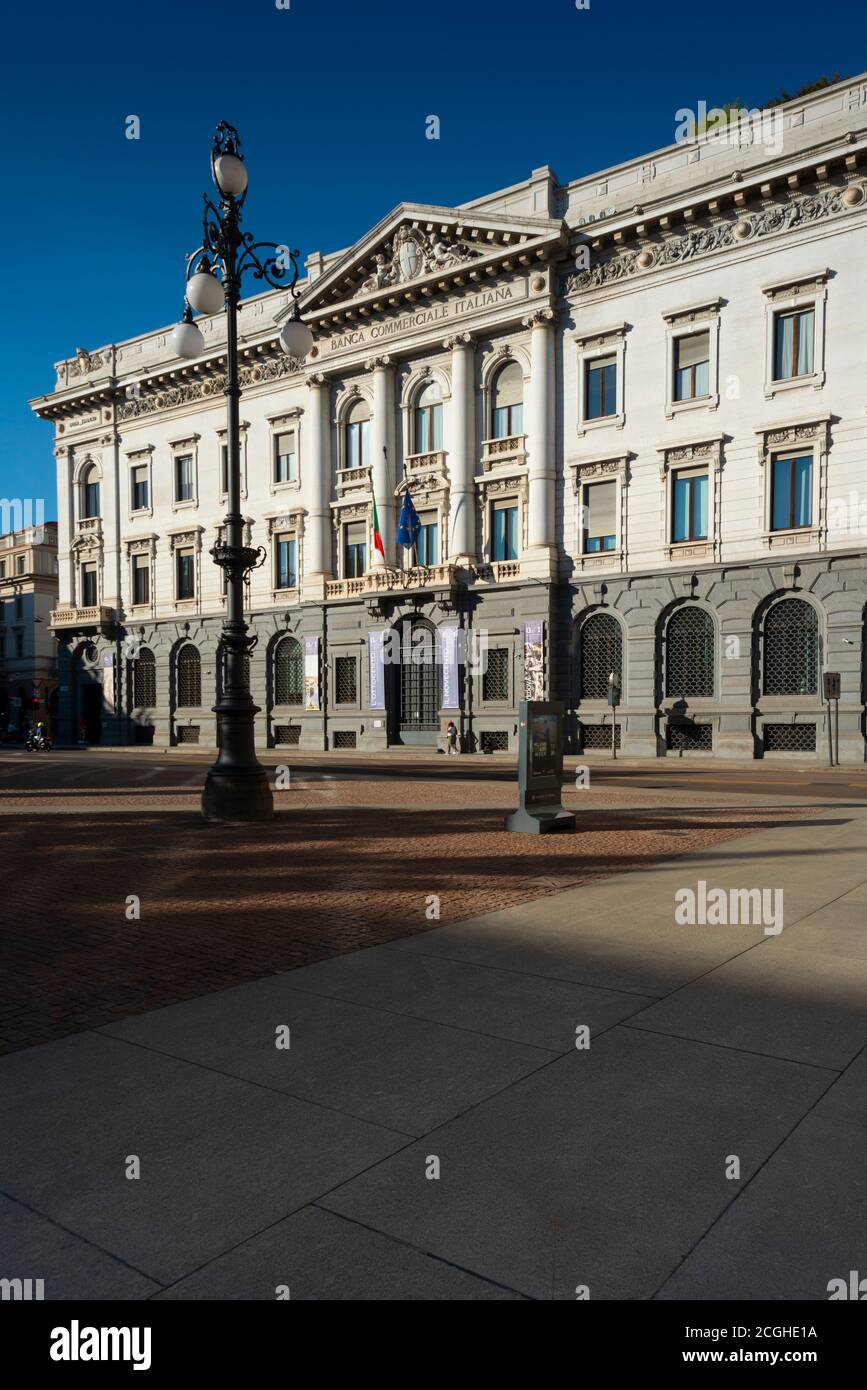 Italia, Lombardia, Milano, Piazza della Scala, Banca commerciale Italiana, Palazzo della Banca, architetto Luca Beltrami datato 1927 Foto Stock