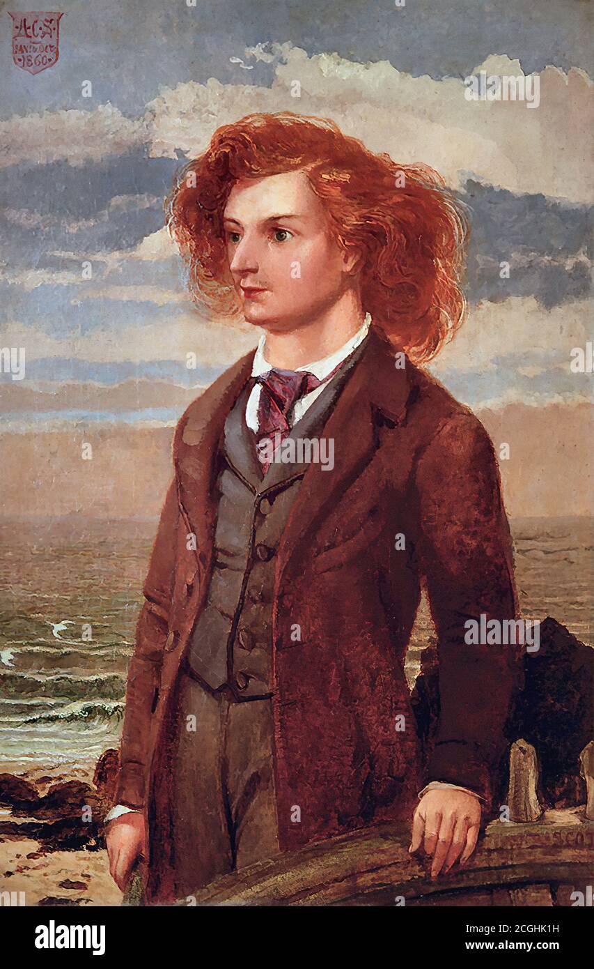 Scott William Bell - Ritratto di Algernon Charles Swinburne - British School - 19 ° secolo Foto Stock