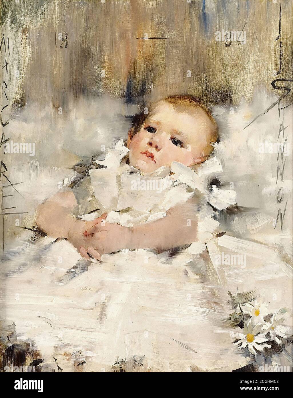 Shannon Sir James Jebusa - Baby in un vestito con volant - British School - 19 ° secolo Foto Stock