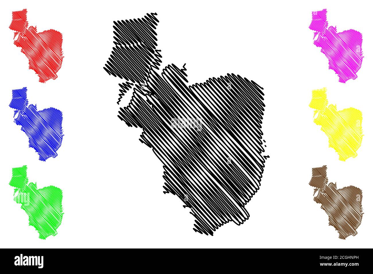 Paranaque City (Repubblica delle Filippine, Metro Manila, Regione capitale Nazionale) mappa vettoriale illustrazione, abbozzare mappa Città di Paranaque mappa Illustrazione Vettoriale