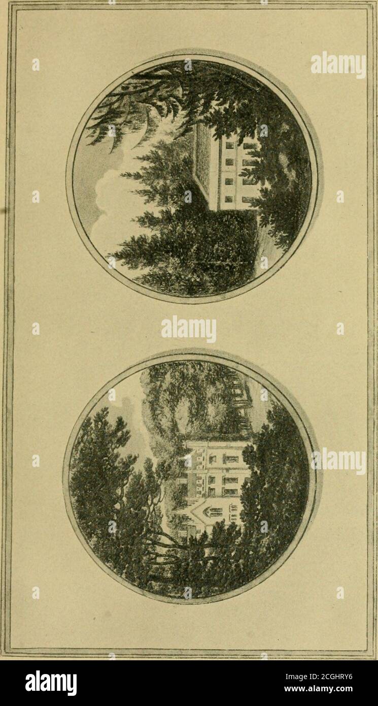 . L'arte del giardinaggio paesaggistico . r.i 3 o o u 60 edifici 21 ** Torri e merli che vede, alto in embosomd alberi tufted ; e che quelli del Grecian accorderanno alberi sia withround che conic; ma se la base è nascosta la con-trast di quest'ultima sarà più piacevole. Lo stile gotico dell'architettura essendo il più cal-culated per le aggiunte o le riparazioni ad una vecchia casa, mighthere si avventurino per raccomandarlo sul segno di mereutility; Ma quando prendiamo in considerazione quell'effetto pittorico che è sempre prodotto dal mixtureof edifici gotici con alberi a testa tonda, confessmia Foto Stock
