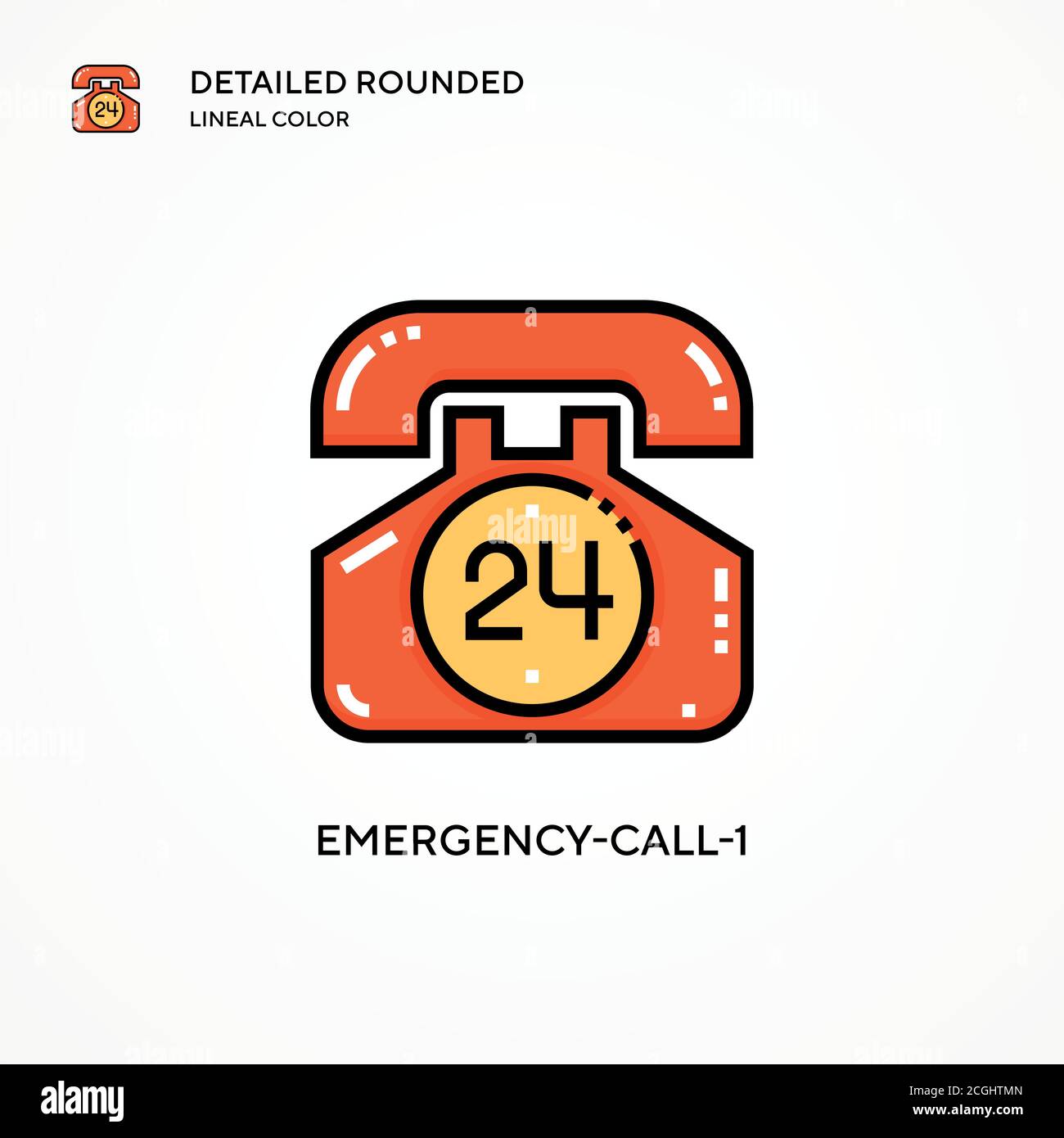 Icona vettore chiamata di emergenza-1. Concetti moderni di illustrazione vettoriale. Facile da modificare e personalizzare. Illustrazione Vettoriale