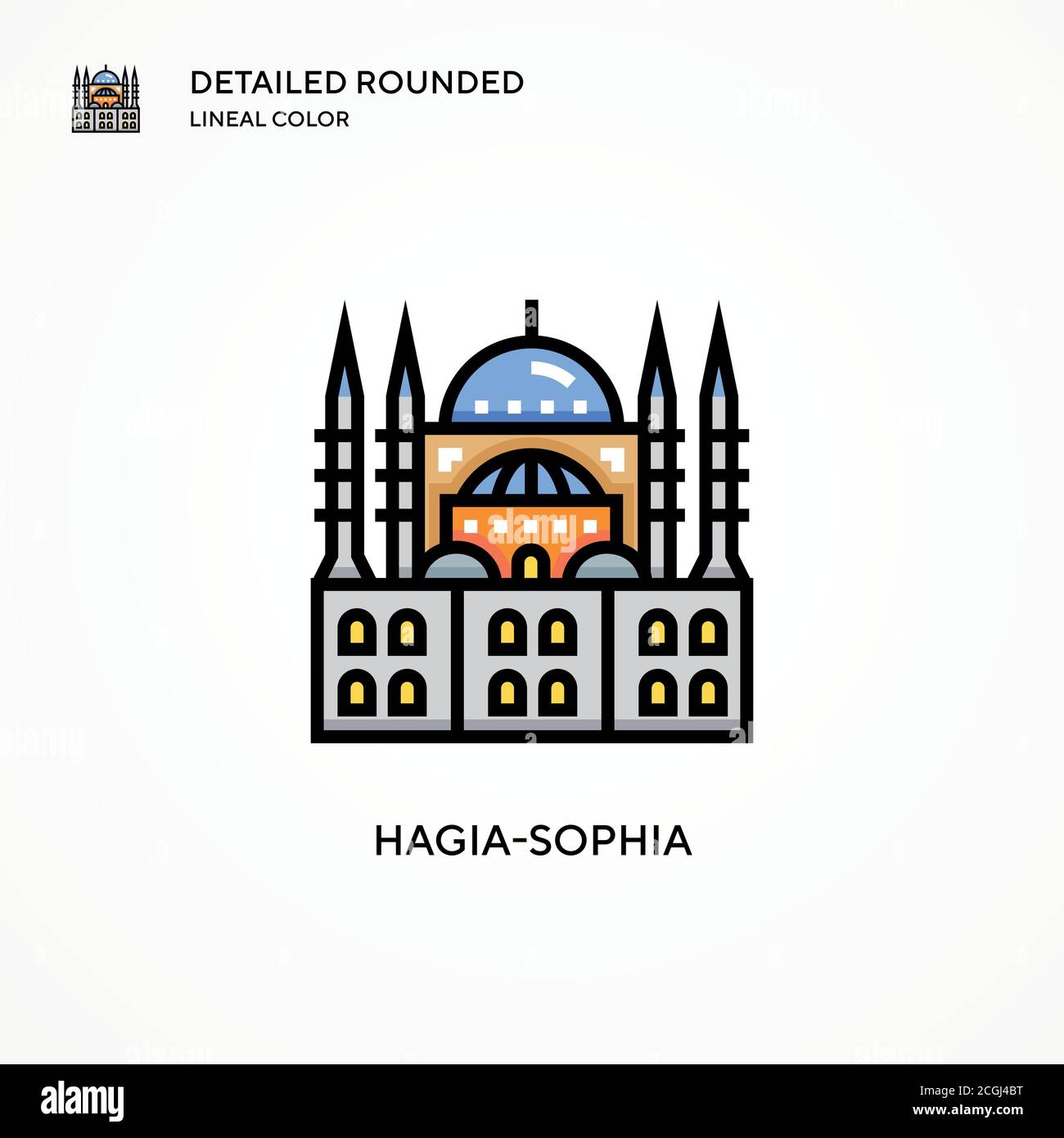Icona del vettore Hagia-sophia. Concetti moderni di illustrazione vettoriale. Facile da modificare e personalizzare. Illustrazione Vettoriale