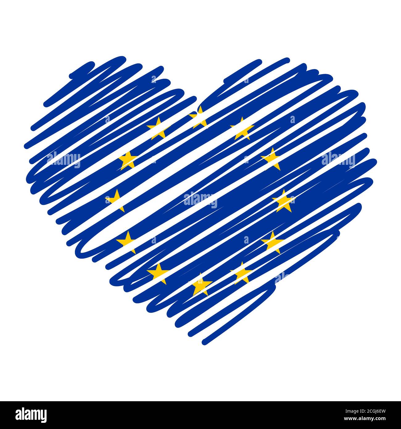 Linea di disegno cuore - UE Illustrazione Vettoriale