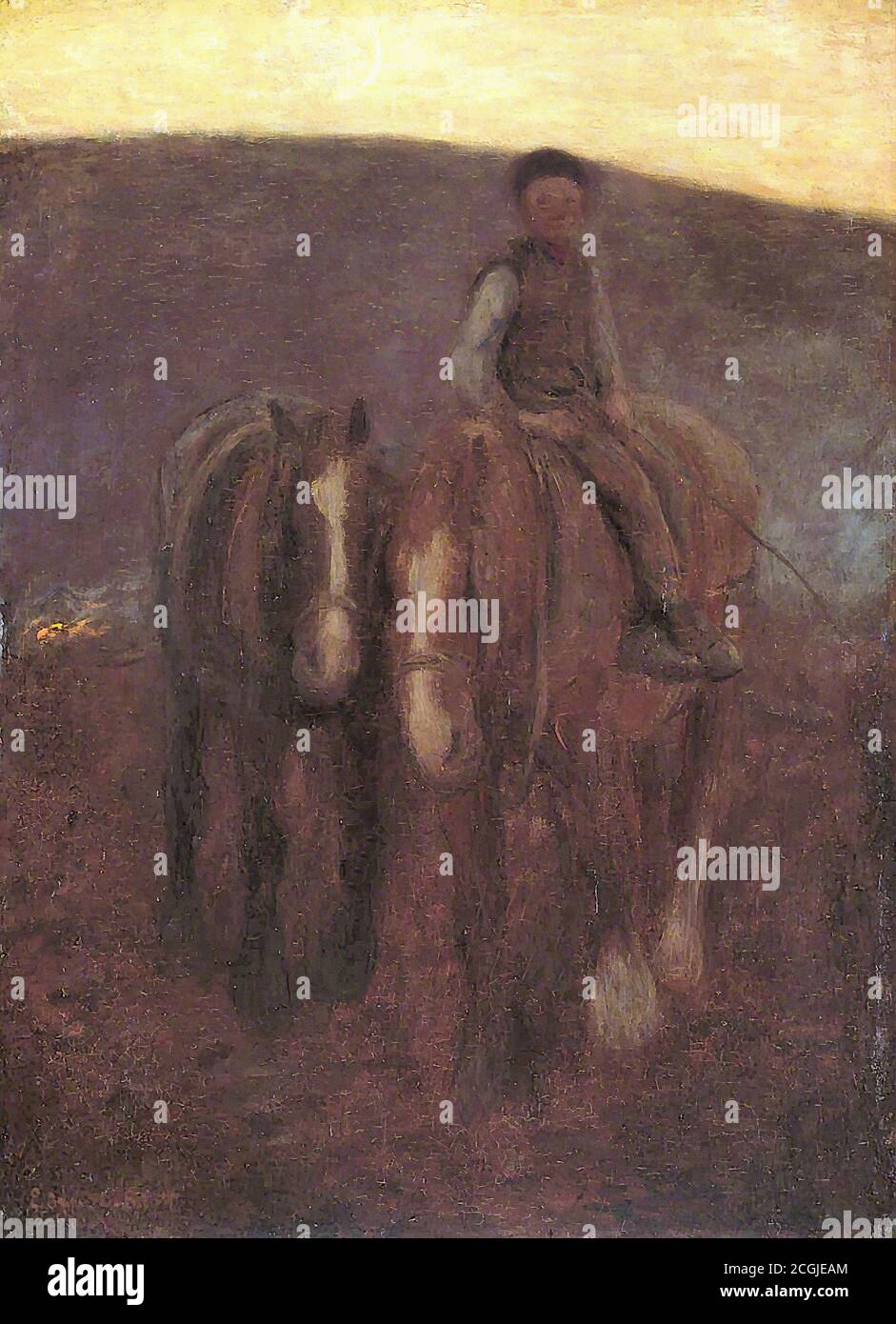 Stott Edward - dopo il lavoro - British School - 19 Secolo Foto Stock