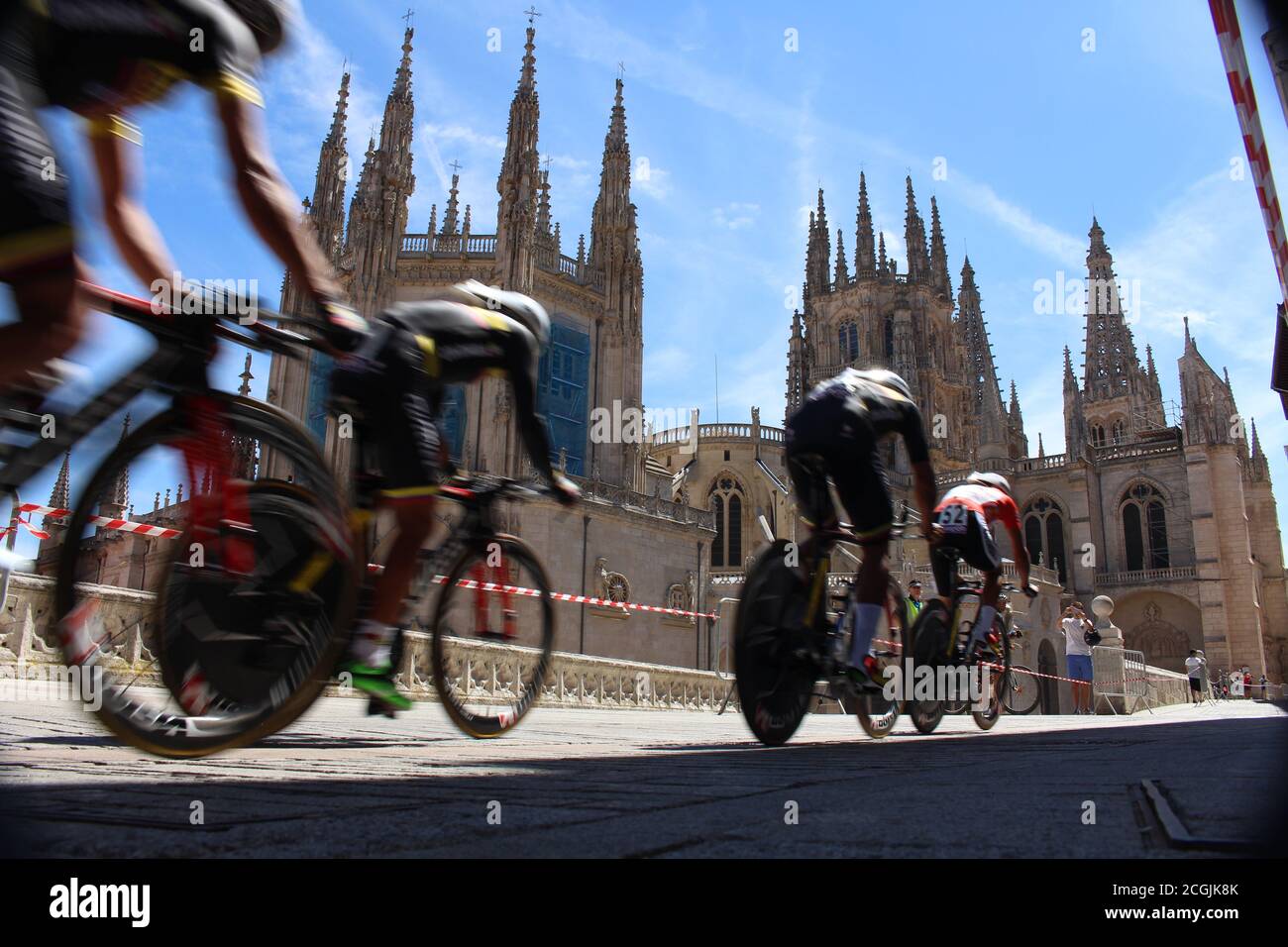 Vista de la catedral de Burgos en la Vuelta A. Burgos Foto Stock